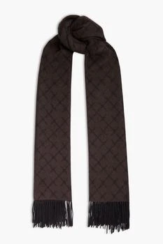 推荐Ortega brushed jacquard-knit wool and cashmere-blend scarf商品