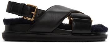 product Black Shearling Fussbett Sandals image