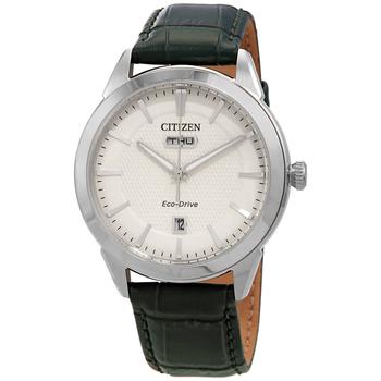 更多西铁城光动能, Citizen | Eco-Drive Ivory Dial Green Leather Mens Watch AW0090-11Z商品图片 6折