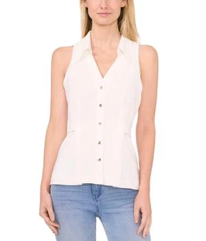 CeCe | Sleeveless Collared Vest Blouse,商家Zappos,价格¥588