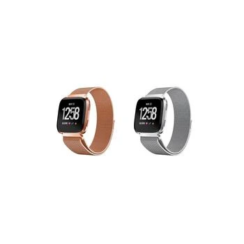推荐Unisex Loop Fitbit Versa Assorted Stainless Steel Watch Replacement Bands - Pack of 2商品