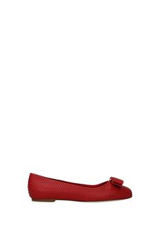 菲拉格慕女鞋, Salvatore Ferragamo | Ballet flats varinach Leather Red商品图片 3.7折, 满$250享9.7折, 满折