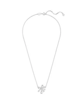 Swarovski | Volta Crystal Bow Pendant Necklace in Rhodium Plated, 15"-17",商家Bloomingdale's,价格¥997