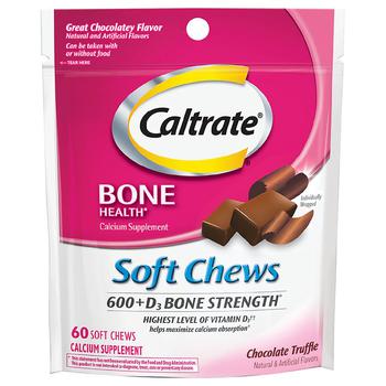 商品钙尔奇强健骨骼 富含钙 600+D3 软嚼巧克力图片