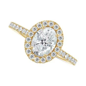 De Beers Forevermark | Diamond Oval Halo Engagement Ring (1 ct. t.w.) in 14k Gold,商家Macy's,价格¥43866