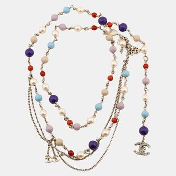 [二手商品] Chanel | Chanel CC Logo Multicolor Long Necklace商品图片,