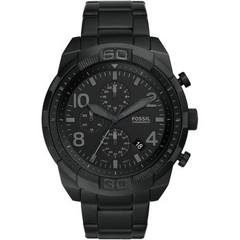 Fossil | Men's Chronograph Bronson Black Stainless Steel Bracelet Watch 50mm商品图片,7折, 独家减免邮费