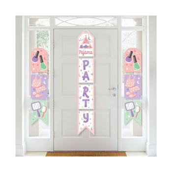 商品Pajama Slumber Party - Hanging Vertical Paper Door Banners - Girls Sleepover Birthday Party Wall Decoration Kit Indoor Door Decor图片