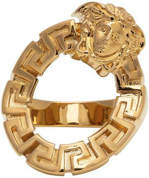 范思哲戒指正品, Versace | Gold 'La Medusa' Greca Ring商品图片 3折