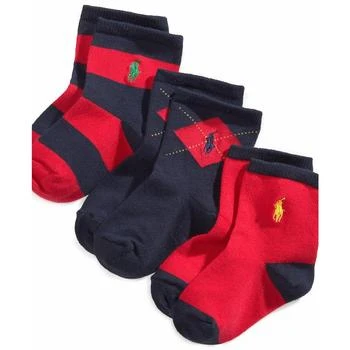 Ralph Lauren | Ralph Lauren Baby Boys Argyle Crew Socks, Pack of 3,商家Macy's,价格¥120