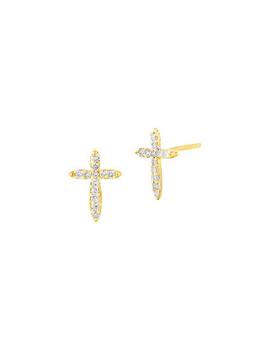 商品Rachel Reid Jewelry | 14K Yellow Gold & 0.08 Diamond Pointed Cross Stud Earrings,商家Saks Fifth Avenue,价格¥2762图片
