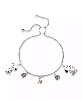 Peanuts | "Snoopy" and "Woodstock" Crystal Adjustable Bolo Silver Plated Bracelet, Created for Macy's,商家Macy's,价格¥174