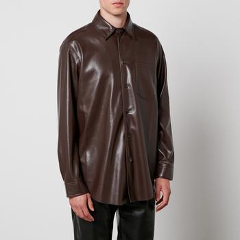 商品Nanushka | Nanushka Men's Landis Long Sleeved Faux Leather Shirt - Coffee Ground,商家Coggles CN,价格¥4538图片