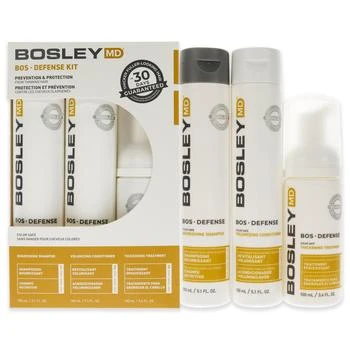 推荐Bos Defense Color Safe Kit by Bosley for Unisex - 3 Pc 5.1oz Nourishing Shampoo, 5.1oz Volumizing Conditioner, 3.4oz Thickening Treatment商品