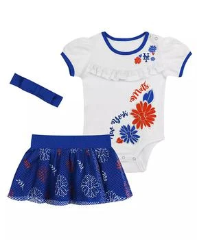 Outerstuff | Baby Boys and Girls 3-Piece White New York Mets Sweet Catcher Headband Skirt Set,商家Macy's,价格¥280