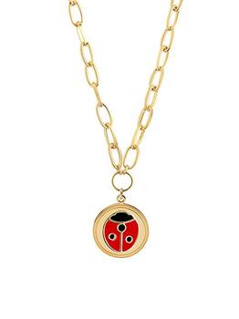 商品Wilhelmina Garcia | Animal Kingdom 18K Gold-Plated & Enamel Ladybug Pendant Necklace,商家Saks Fifth Avenue,价格¥624图片