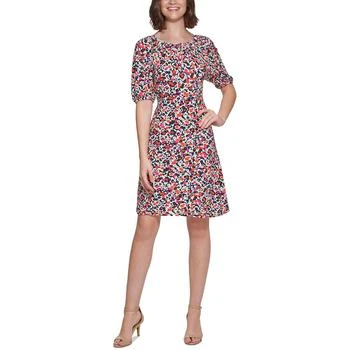 Tommy Hilfiger | Tommy Hilfiger Womens Petites Floral Print Mini Fit & Flare Dress 2折