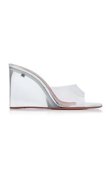 amina muaddi是什么牌子, Amina Muaddi | Amina Muaddi - Women's Lupita PVC Wedge Sandals - Yellow/clear - Moda Operandi商品图片 