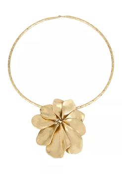 推荐Flower Pendant Round Wire Collar Necklace商品