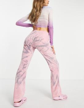 推荐Juicy Couture co-ord velour trousers in acid wash pink商品