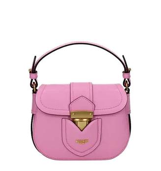 推荐Moschino Ladies Pink Leather Logo Shoulder Bag商品