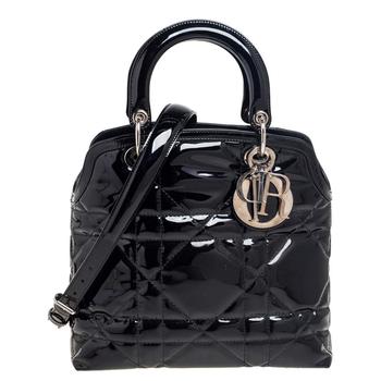 迪奥托特包, [二手商品] Dior | Dior Black Cannage Patent Leather Small Granville Tote商品图片 6.6折, 满1件减$100, 满减