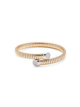 商品14K Two Tone Gold & 0.36 TCW Diamond Cuff Bracelet图片