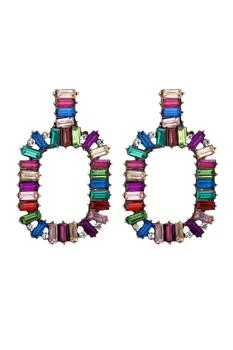 Eye Candy LA | Zahara Rainbow Multicolor Statement Earrings,商家Premium Outlets,价格¥128