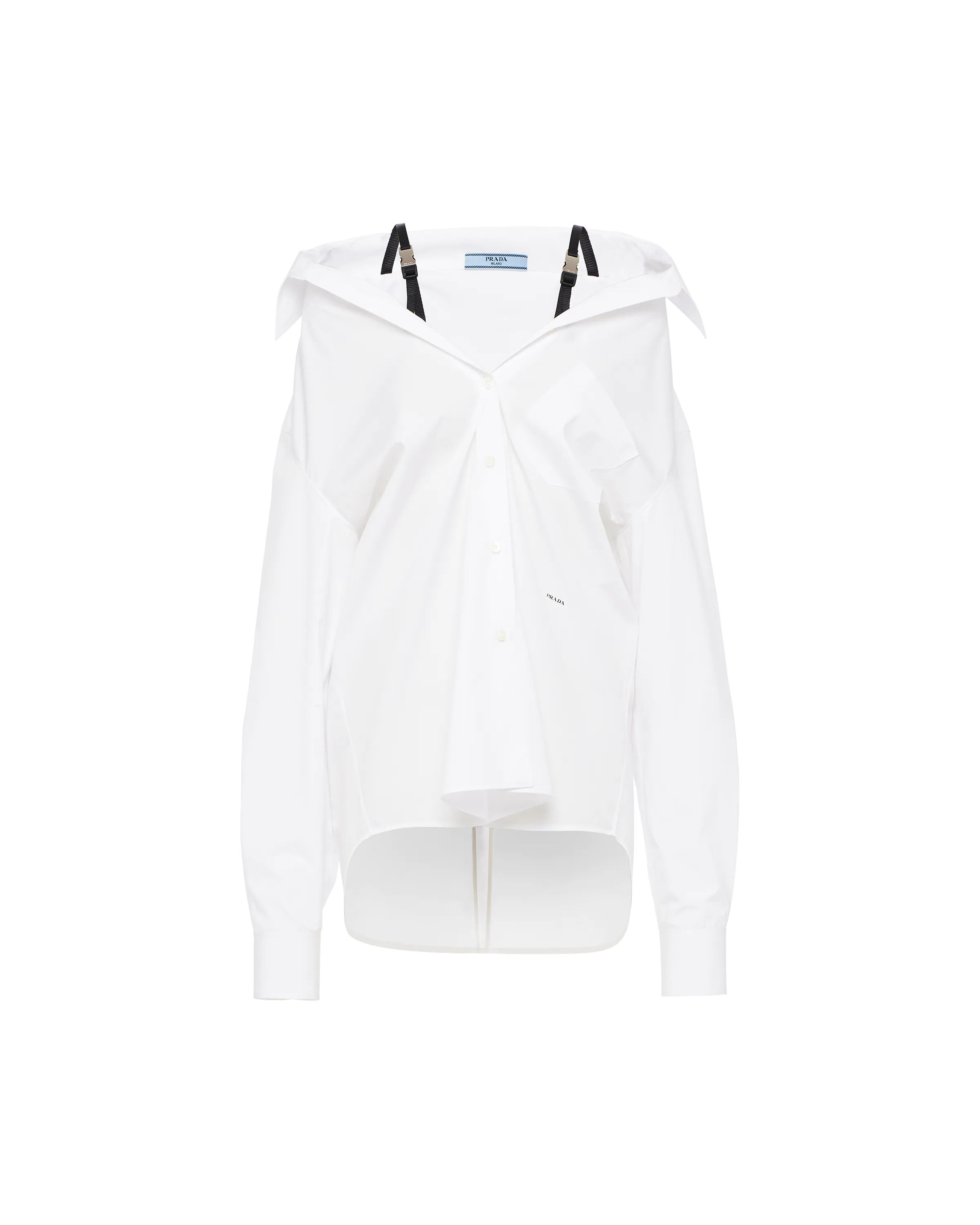 Prada | PRADA 女士白色棉质假两件长袖衬衫 P423D-1UCX-F0009商品图片,独家减免邮费