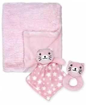 Baby Mode | Jesse & Lulu Baby Girls Ridged Plush Blanket, 3 Piece Set,商家Macy's,价格¥243