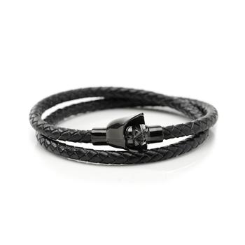 商品Star Wars | Men's Darth Vader Helmet Double-Wrap Stainless Steel Bracelet,商家Macy's,价格¥1002图片