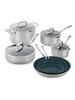 ZWILLING J.A. Henckels | SpiritClad CFX 10 Piece Stainless Steel Ceramic Nonstick Cookware Set,商家Saks Fifth Avenue,价格¥3683