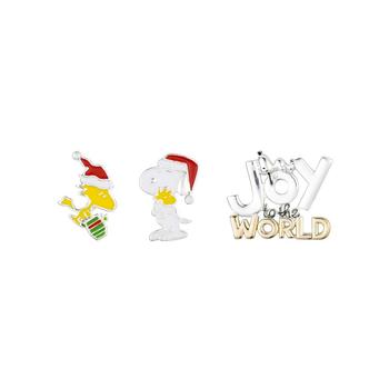 商品Peanuts | Fine Silver Plated Holiday "Joy To The World" Lapel Pin Set, 3 Piece,商家Macy's,价格¥254图片