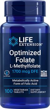 商品Life Extension | Life Extension Optimized Folate, DFE - 1700 mcg (100 Tablets, Vegetarian),商家Life Extension,价格¥37图片
