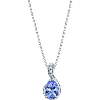 Macy's | Tanzanite (3/4 ct. t.w.) & Diamond Accent 18" Pendant Necklace in 14k White Gold,商家Macy's,价格¥2014