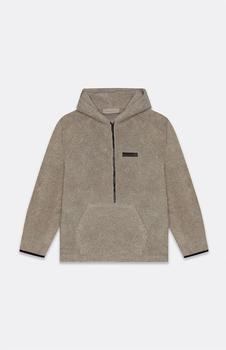 essentials怎么样, Essentials | Dark Oatmeal Sherpa Fleece Half-Zip Hoodie商品图片 7.3折