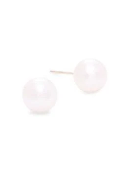 BELPEARL | 14K Yellow Gold & 7.5MM x 7MM Cultured Akoya Pearl Stud Earrings,商家Saks OFF 5TH,价格¥659