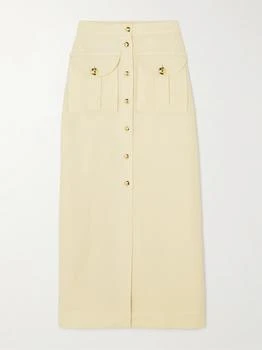 BLAZÉ MILANO | Appaloosa 丝麻混纺斜纹布中长半身裙,商家NET-A-PORTER,价格¥7192