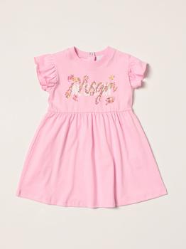 推荐Msgm Kids mini dress in cotton with floral logo商品