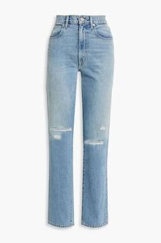 推荐Sierra distressed high-rise straight-leg jeans商品