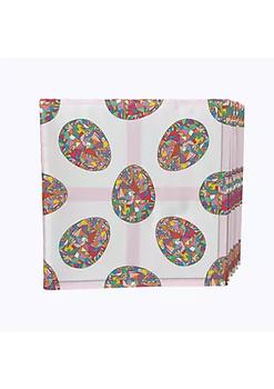 韩国美妆蛋, Fabric Textile Products, Inc. | Napkin Set, 100% Polyester, Set of 4, 18x18", Mosaic Easter Eggs商品图片 