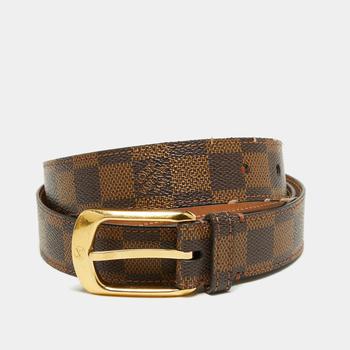 lv腰带, [二手商品] Louis Vuitton | Louis Vuitton Damier Ebene Canvas Ellipse Belt 90CM商品图片 满1件减$100, 满减