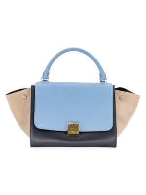 推荐Céline Trapeze Bag Mini In Blue, Black Taupe Leather商品