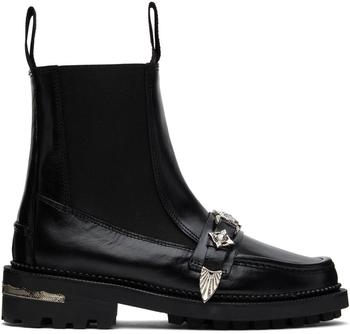 Toga Pulla | Black Embellished Chelsea Boots商品图片,独家减免邮费