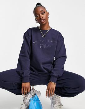 推荐Fila oversized sweatshirt with tonal branding in navy商品