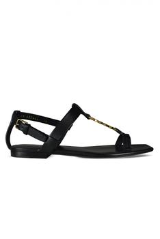 圣罗兰鞋女鞋, Yves Saint Laurent | Luxury Women's Shoes   Cassandra Saint Laurent Flat Sandals Black商品图片 9折