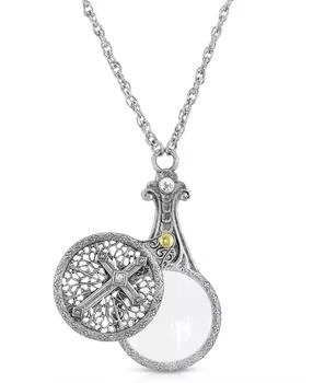 2028 | Pewter Crystal Cross Sliding Magnifier 30" Pendant,商家Macy's,价格¥437