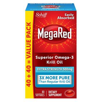 商品MegaRed | 磷虾油欧米伽软胶囊 虾青素加强版 500mg 40粒,商家Walgreens,价格¥283图片