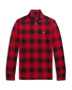 推荐Boys' Checked Cotton Interlock Pullover - Little Kid, Big Kid商品