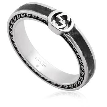 商品Gucci | Gucci Intelocking G Detail Sterling Silver Enamel Ring, Size 16,商家Jomashop,价格¥1775图片